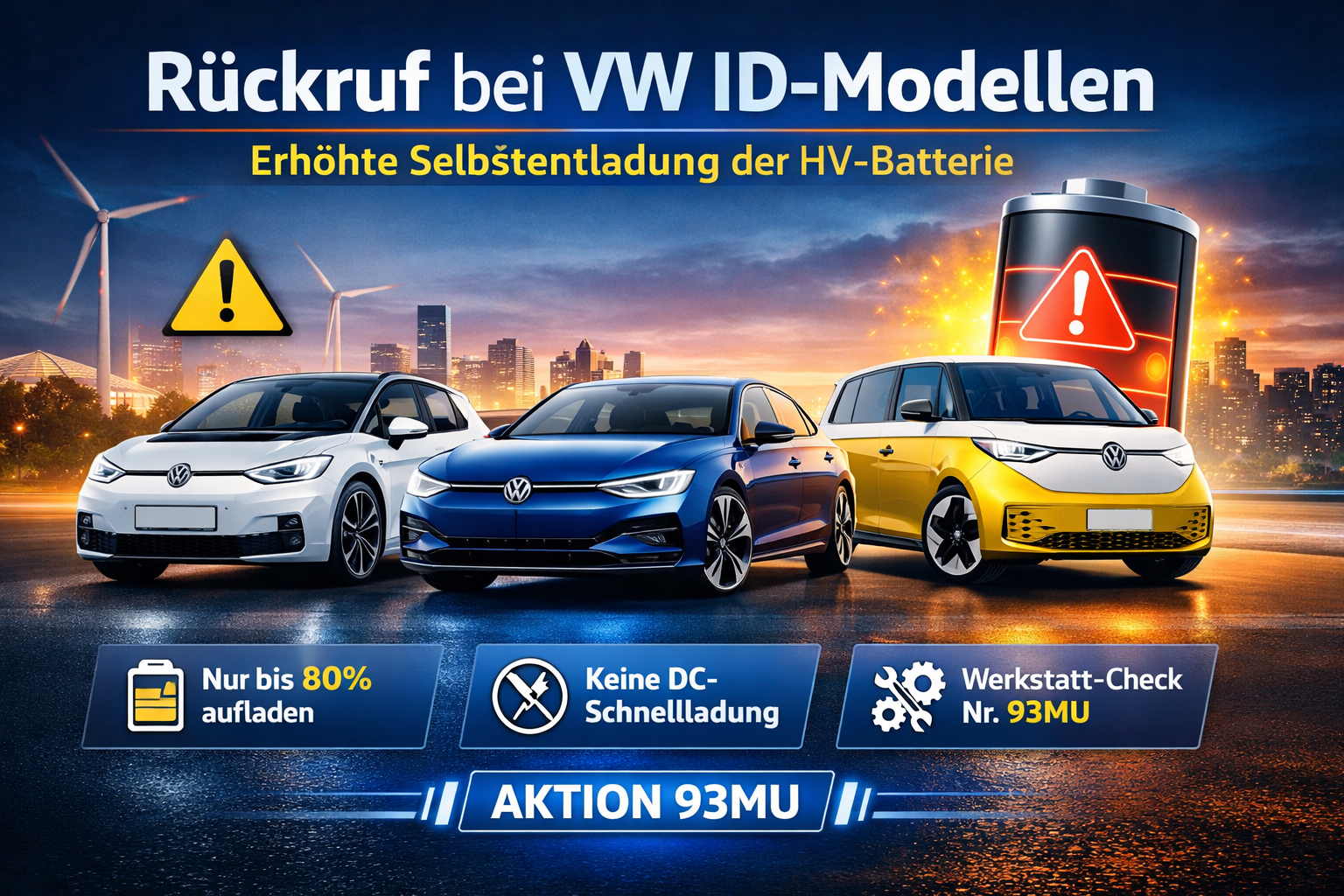 Mehr über den Artikel erfahren VW Rückruf: Serviceaktion 93MU für ID-Modelle