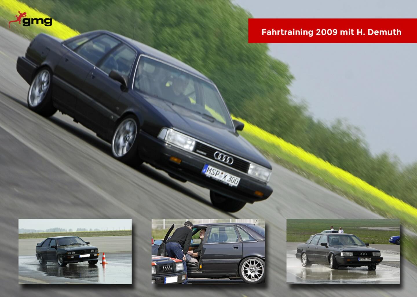 Unser #throwback des Tages geht ins Jahr 2009 zu einem  Fahrtraining mit Harald Demuth– unterwegs waren wir damals im Audi 200 quattro 20V und Urquattro 10V.

 **50 Jahre Audi Fünfzylinder**. Sound, Technik und Quattro-DNA, die einfach zeitlos sind. 

#throwbackthursday #5cylinderturbo #quattro #turbo @tuning_by_gmg
