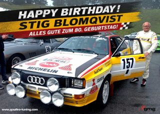 Happy Birthday, Stig Blomqvist! 

80 Jahre – und eine lebende Rallye-Legende! 🎂🇸🇪

Erst vor kurzem durften wir Stig Blomqvist beim Eifel Rallye Festival in Daun wieder hautnah erleben – authentisch, sympathisch und noch immer mit der Ausstrahlung eines echten Champions. Kurz zuvor begeisterte er bereits beim Goodwood Festival of Speed, wo er gemeinsam mit zahlreichen Motorsport-Legenden gefeiert wurde.

Mit seinem WM-Titel 1984 im Audi quattro und unzähligen unvergesslichen Rallye-Erfolgen hat Stig Motorsportgeschichte geschrieben und Generationen von Fans inspiriert.

Das Team von gmg wünscht  alles Gute zum 80. Geburtstag, Gesundheit und noch viele schöne Kilometer! 🥂🚗💨

#StigBlomqvist #Audiquattro #AudiSport #Rallye #Motorsport EifelRallyeFestival GoodwoodFOS HappyBirthday tuningbygmg